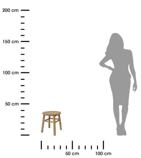 Taboret z drewna bambusowego 35xH38 cm