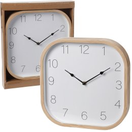 Zegar ścienny z ramą imitującą drewno 30x30 cm