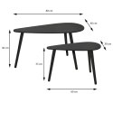 Zestaw dwóch stolików pomocniczych czarne