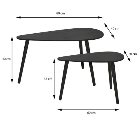 Zestaw dwóch stolików pomocniczych czarne