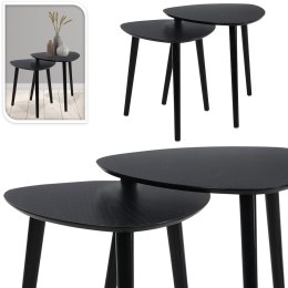 Zestaw stolików bocznych czarne drewniane
