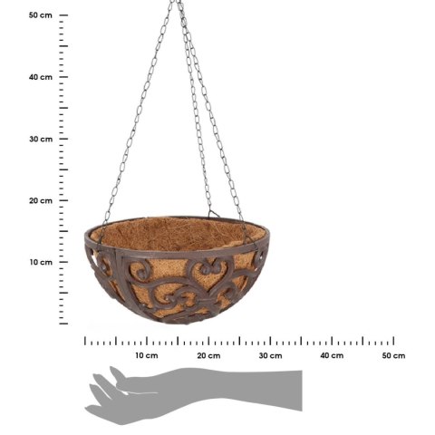 Kosz wiszący z wkładem kokosowym 30 cm