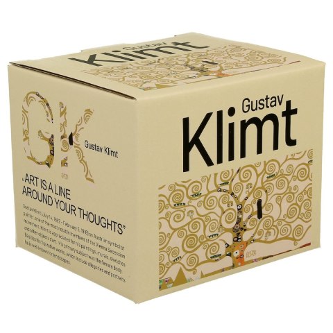 Porcelanowy kubek baryłka Klimt Ecru Tree Of Life 430 ml