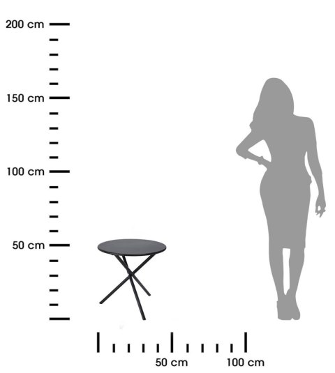 Stolik metalowy okrągły czarny 48 x h48 cm