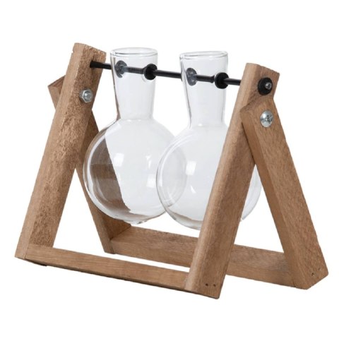 Wazony kolby w drewnianym stojaku