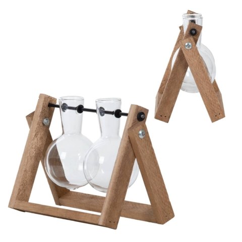 Wazony kolby w drewnianym stojaku