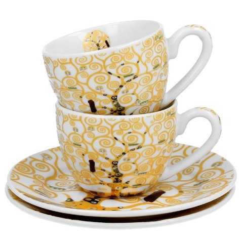 Zestaw 2 filiżanek espresso Klimt Ecru Tree Of Life 90 ml