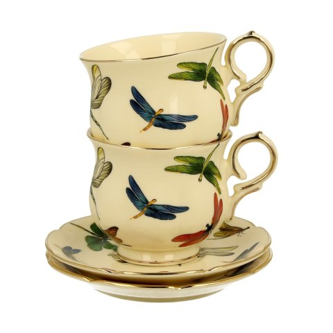 Zestaw 2 filiżanek ze spodkami Ważki 150 ml