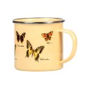 Kubek emaliowany z motylami
