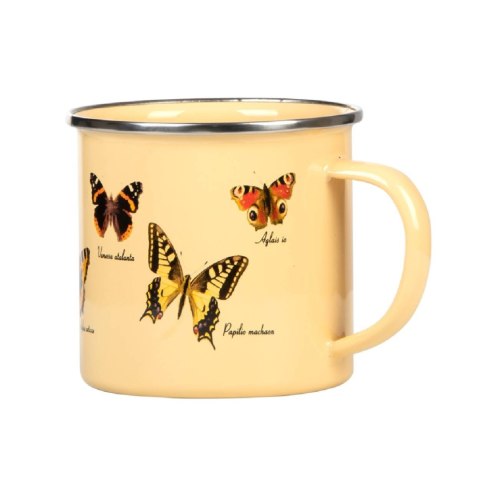 Kubek emaliowany z motylami