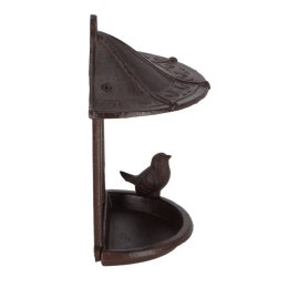 Żeliwny karmnik ścienny z daszkiem
