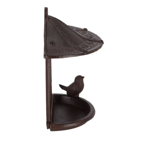 Żeliwny karmnik ścienny z daszkiem
