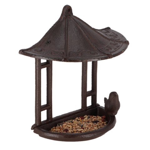 Żeliwny karmnik ścienny z daszkiem
