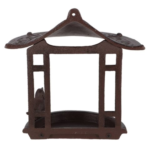 Żeliwny karmnik ścienny z daszkiem
