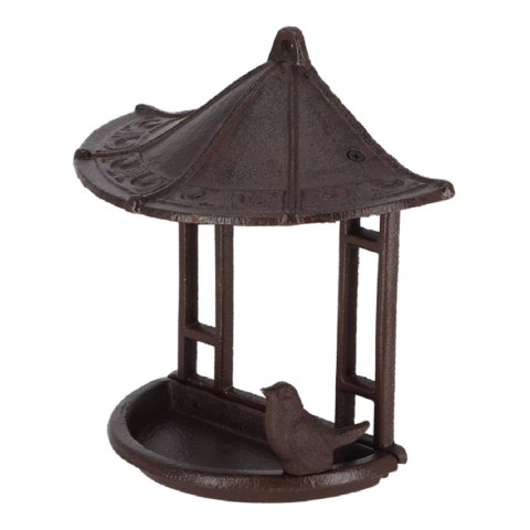 Żeliwny karmnik ścienny z daszkiem