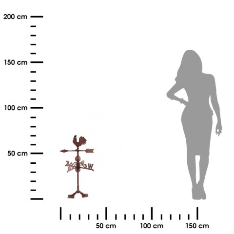 Żeliwny wiatrowskaz z kogutem