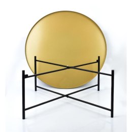 Stolik kawowy Lucas Black and Gold 76 cm Całość wykonana z metalu, czarna konstrukcja i złoty blat, stylowy dodatek do salonu ja