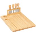DESKA BAMBUSOWA Z PRZYBORAMI DO PODAWANIA SERÓW PRZEKĄSEK 139753
