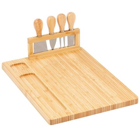 DESKA BAMBUSOWA Z PRZYBORAMI DO PODAWANIA SERÓW PRZEKĄSEK 139753