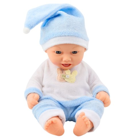 Lalka Bobas W Niebieskiej Piżamce Czapeczka z Pomponem