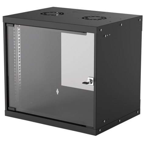 TECHLY Szafa wisząca Rack 19" 9U 540/400 czarna, do złożenia 714174