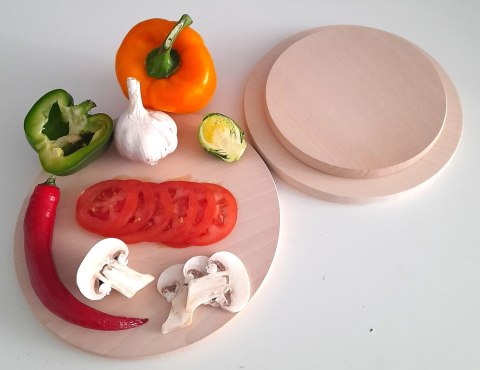 Deska do krojenia drewniana okrągła 10 cm | Mini deseczka kuchenna | Drewniana podstawka do serwowania | Mała okrągła deska do p