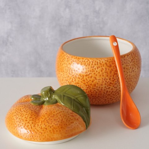 Ceramiczna cukiernica z łyżeczką Orange