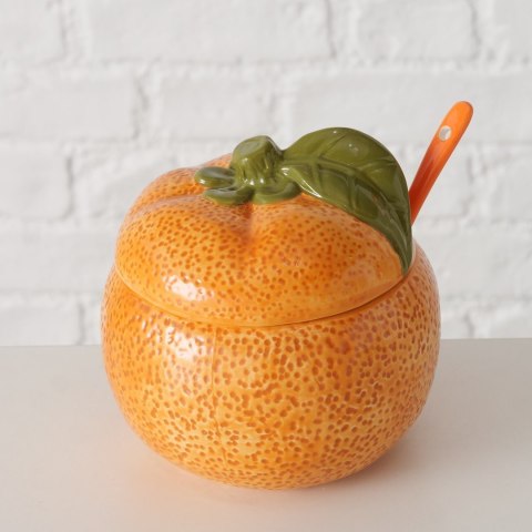 Ceramiczna cukiernica z łyżeczką Orange