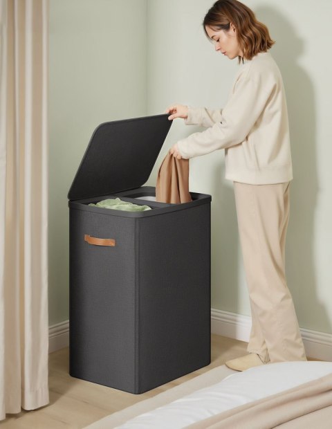 Kosz na pranie 2 x 85 L ciemnoszary