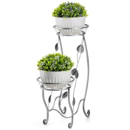Kwietnik na dwie donice Julyan srebrny 70 cm