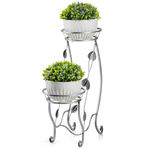 Kwietnik na dwie donice Julyan srebrny 70 cm