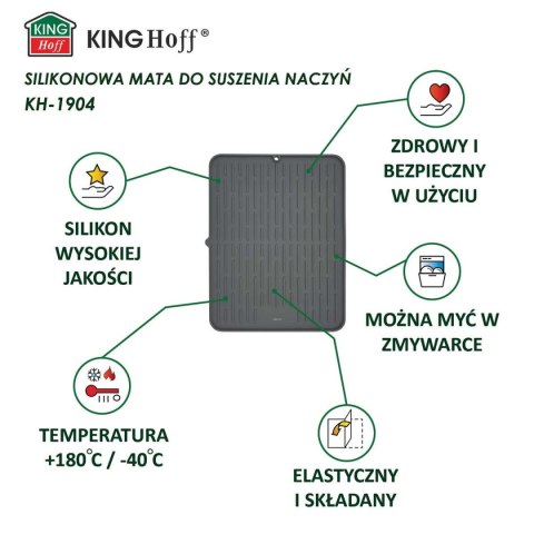 MATA PODKŁADKA SILIKONOWA OCIEKACZ DO NACZYŃ 42x33cm KINGHOFF KH-1904