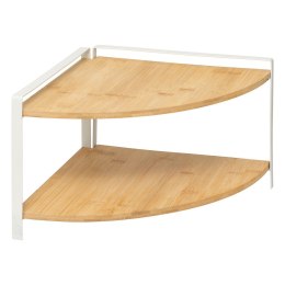 Narożna półka bambusowa 2 poziomy WHITE