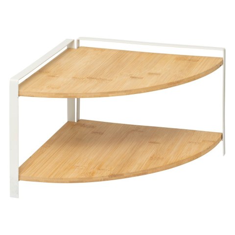 Narożna półka bambusowa 2 poziomy WHITE