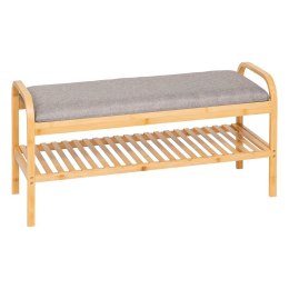 Półka na buty z pufą bambusowa Cosy beż