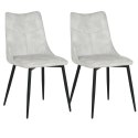 2 krzesła tapicerowane IVY jasnoszare