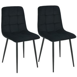 2 krzesła tapicerowane ZOLA czarne welwet