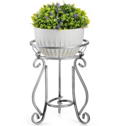 Kwietnik metalowy 37 cm srebrny