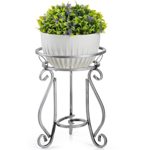 Kwietnik metalowy 37 cm srebrny