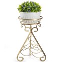Kwietnik metalowy na jedną donicę Omri złoty