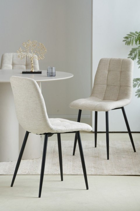 2 krzesła tapicerowane SELIA beż