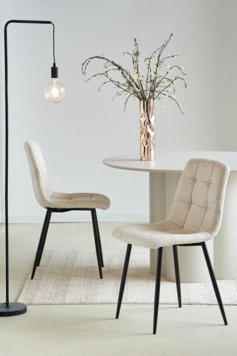 2 krzesła tapicerowane SELIA beż