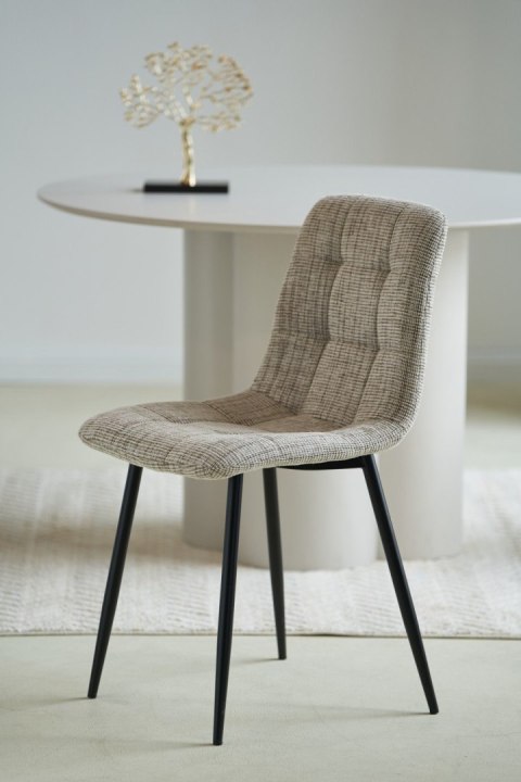 2 krzesła tapicerowane SELIA jasny brąz