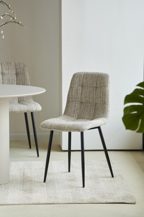 2 krzesła tapicerowane SELIA jasny brąz