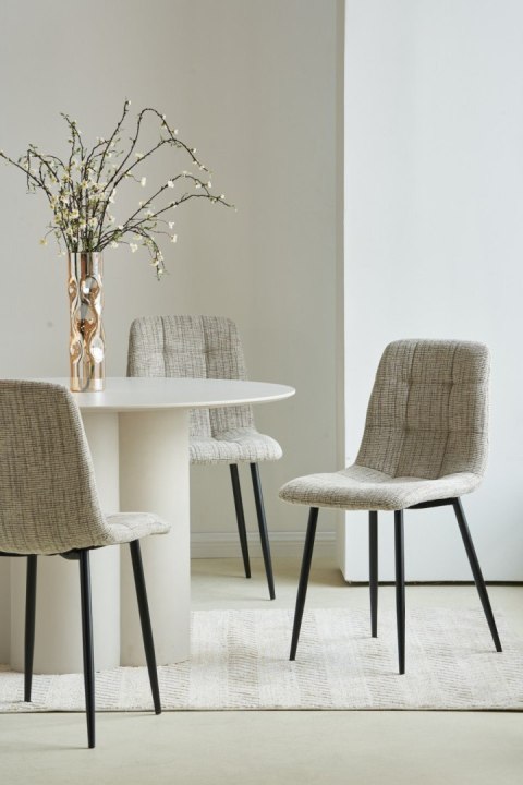 2 krzesła tapicerowane SELIA jasny brąz