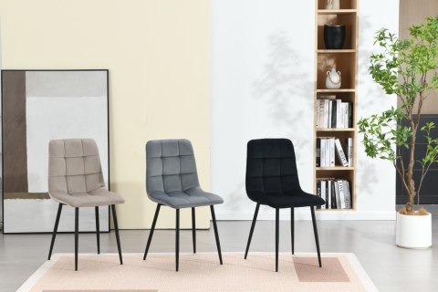 2 krzesła tapicerowane ZOLA czarne welwet