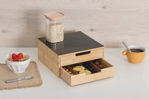 Bambusowe pudełko na kapsułki 2 szuflady