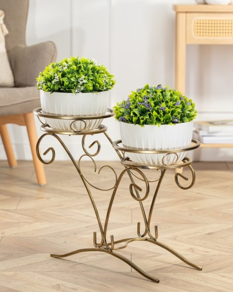 Kwietnik metalowy na dwie donice Avery