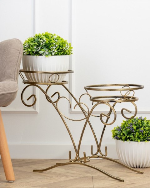 Kwietnik metalowy na dwie donice Avery