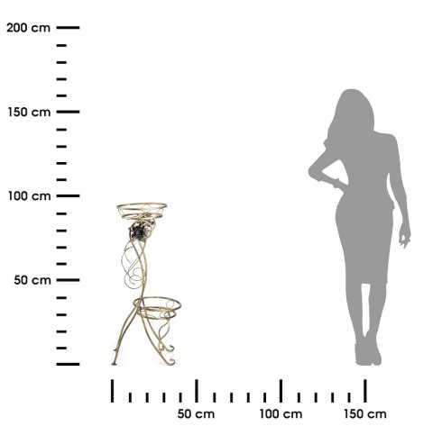 Kwietnik metalowy na dwie donice Quincy 90,5 cm